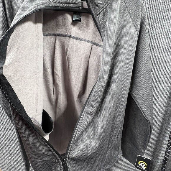 Champion C9 Front Zip Jacket Women Large Grey Herringbone Tech Fleece Thumbholes - Picture 5 of 16
